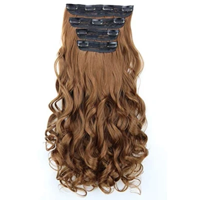 Abbildung von CAISHA XXL 45cm 4 Teile Set CLIP IN EXTENSIONS Haarverlängerung Haarteil Voluminös Gewellt Hellbraun CES304 1