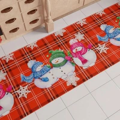 Abbildung von PETTI Artigiani Italiani Küchenteppich für Weihnachten, Läufer, Küche, Weihnachtsteppich, rutschfest und waschbar, Teppich 52 x 480 cm, hergestellt in Italien