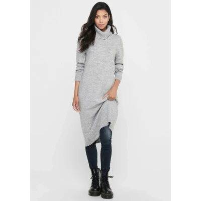 Abbildung von ONLY Onlbrandie ROLL NECK Dress KNT Strickkleid, Damen, Größe: Medium, Light grey melange