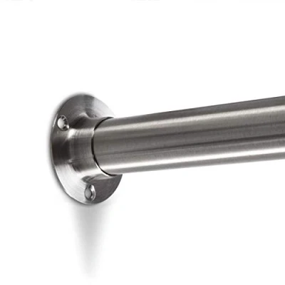 Abbildung von SO TECH® Garderobenstange Schrankstange Ø 25 mm rund Edelstahl gebürstet, Set mit Stange 116 cm und 2 Haltern &quot;Circle&quot;
