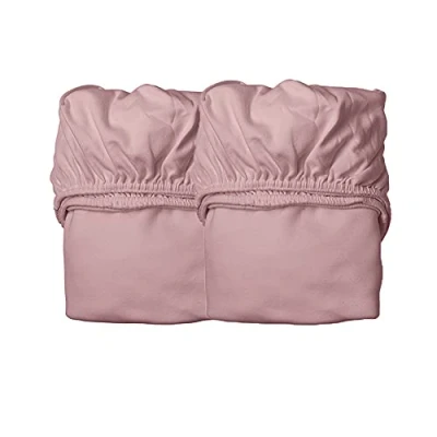 Abbildung von Leander Laken/Spannbetttücher 2 Stück für Babybett + Linea Luna 120x60cm Farbe: dusty rose