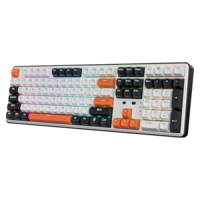 Abbildung von Redragon K689 PRO Kabellose RGB Gaming Tastatur, 104 Tasten + 4 zusätzliche Hotkeys, mechanische Tastatur mit Hot Swap Sockel, 5 lagiger Geräuschdämpfung, runden PBT Tastenkappen, linearen Schalter