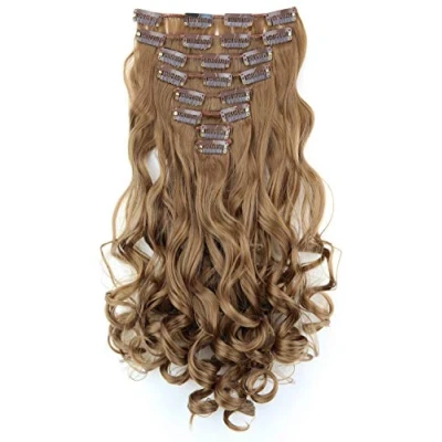 Abbildung von CAISHA XL 45cm CLIP IN EXTENSIONS Klara 7 Teile Set Haarverlängerung Voluminös Gelockt Goldblond CE17 1