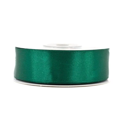 Abbildung von Creativery Satinband, Satinband 25mm x 25m Rolle Dunkelgrün