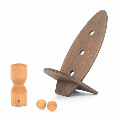Abbildung von rollholz Balance Board Set klein Erle dunkeles Brett 1 St