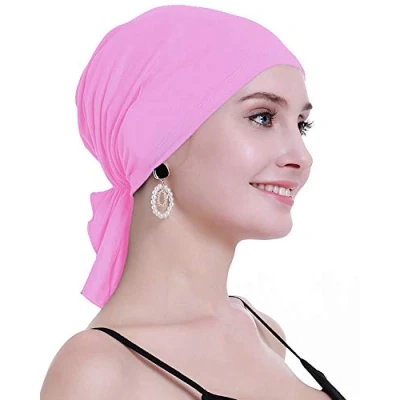 Abbildung von osvyo Bambus Chemo Kopftuch für Frauen mit Haarausfall Krebspatienten Kopfbedeckung Turban in Versiegelter Verpackung SCHWARZ