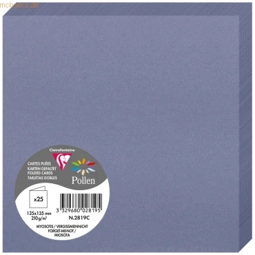 Abbildung von Clairefontaine 22839 C Pollen Pack 25 Klappkarten 13,5 x cm 13.50 0 Myosotis