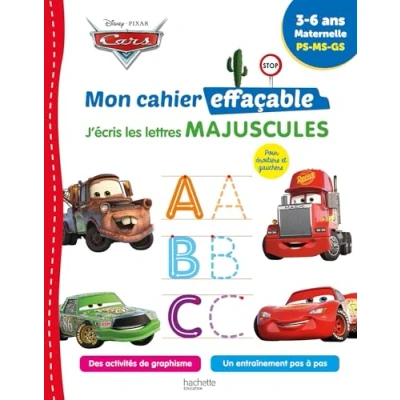 Abbildung von Disney Cars Mon cahier effaçable J&#039;écris les lettres majuscules (3 6 ans): Maternelle PS MS GS
