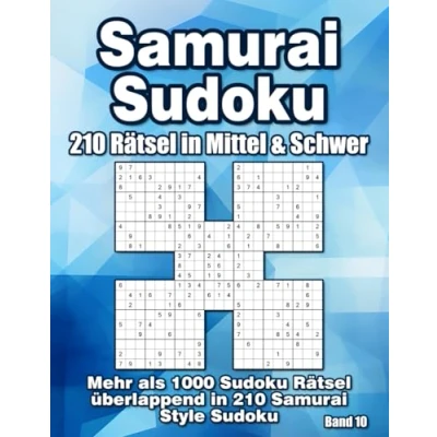 Abbildung von Samurai Sudoku Rätsel: 210 Style Rätsel in Mittel &amp; Schwer für Erwachsene