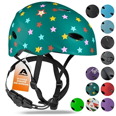 Abbildung von Apollo Skaterhelm Herren, Damen und Kinder Kinderfahrradhelm Verstellbar Skateboard, Scooter, BMX Helm mit Drehrad Anpassung für Jungen Mädchen Verschiedene Größen Farben