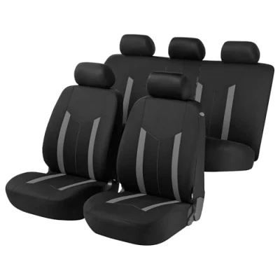 Abbildung von WALSER Hastings 11807 Sitzschonbezug schwarz/grau Polyester vorne und hinten VOLKSWAGEN: Golf 4 Schrägheck, 5 Polo IV Schrägheck