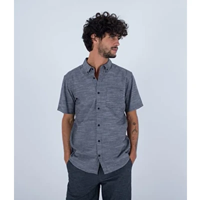 Abbildung von Hurley Herren O&amp;o Stretch S/S Hemd, schwarz, M
