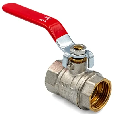Abbildung von Kugelhahn 1 Zoll IG Absperrventil aus vernickeltem Messing mit PTFE Dichtung Absperrhahn Hebelgriff Wasserhahn Sicher für Trinkwasser