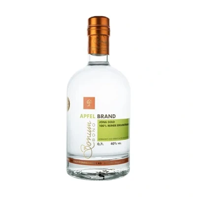 Abbildung von BONUM BONO Apfelbrand Jona Gold 1 x 0,7L 40% vol. Alkohol 100% reiner Edelobstbrand süß säucherliches Aroma von Äpfeln deutscher Apfel Obstbrand hochwertiger Edelbrand