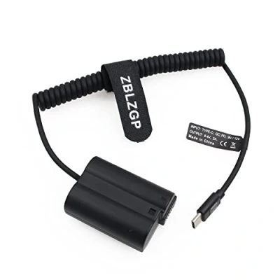 Abbildung von ZBLZGP EN EL15/EP 5B Dummy Akku mit USB Typ C Anschluss für Nikon D7000 D7100 D7200 D7500 D500 D610 D750 D800 D810 D850 Kamera