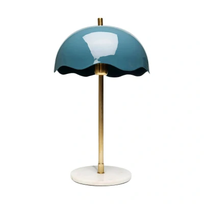 Abbildung von Kare Design Tischlampe Lia Midnight, Blau, Gold, Marmor, Metall, Moderne Tischleuchte, Büro, Wohnzimmer, Schlafzimmer, Office, keine Leuchtmittel inklusive, 50x30x30 (HxBxT)
