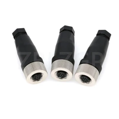 Abbildung von ZBLZGP M12 Sensorstecker Wasserdicht Stecker Buchse Schraubkupplung Elektrischer Steckverbinder (Gerade Weiblich, 3 Packung 4Pin)