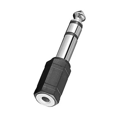 Abbildung von BestPlug Audio Stereo Adapter Aux in Out, 3,5mm Klinke Buchse Kupplung weiblich auf 6,3mm Stecker männlich, Schwarz