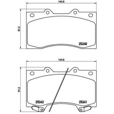 Abbildung von Bremsbelagsatz, Scheibenbremse BREMBO P 56 081