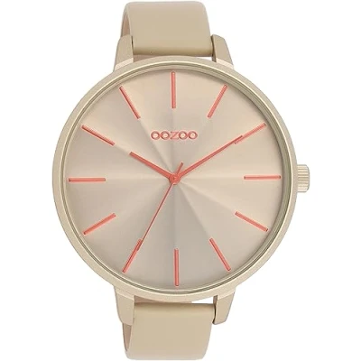 Abbildung von OOZOO Quarzuhr XL Damenuhr C11251 Beige Lederband 48 mm