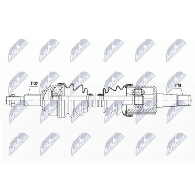 Abbildung von NTY NPW CH 034 Antriebswelle Vorderachse links 643 FIAT: Freemont, DODGE: Journey MPV kfzteile, kfzteile24, bandel online, bandel, atp autoteile,