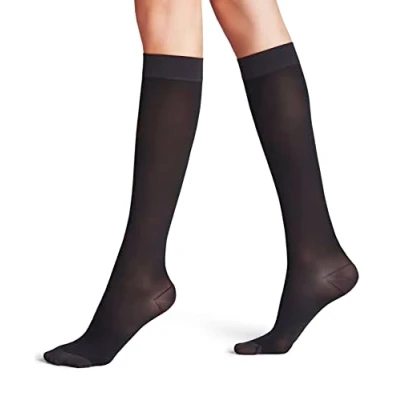 Abbildung von FALKE Damen Energize 50 DEN W KH halb Blickdicht mit Kompression 1 Paar Kniestrümpfe, Halbblickdicht, Schwarz (Black 3009), 35 36