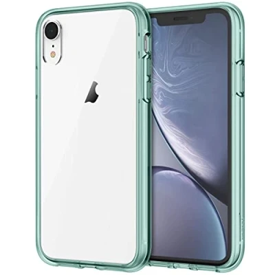 Abbildung von JETech Hülle für iPhone XR 6,1 Zoll, Nie Vergilbung Handyhülle Stoßfest, Schutzhülle Anti Kratzt Transparent Rückseite (Nachtgrün)