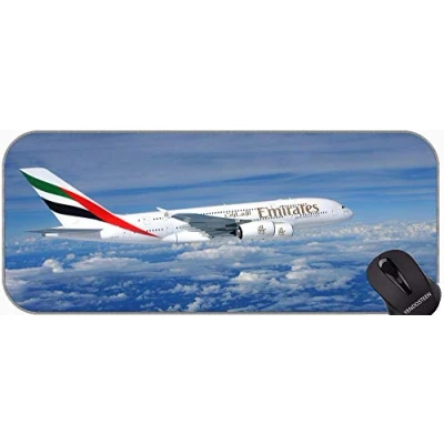 Abbildung von YENDOSTEEN XXL Gaming Mauspad Große Schreibtische, Cloud Airbus A380 Flugzeugflugzeug mit genähten Kanten
