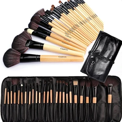 Abbildung von Cadrim 24 teilig Make Up Pinselset Kosmetik Pinsel Lidschattenpinsel Rougepinsel Set mit Tasche