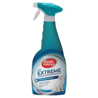 Abbildung von Simple Solution Extreme Cat Stain and Odour Remover Enzymatischer Reiniger mit 3X Pro Bakterien Reinigungskraft 500ml