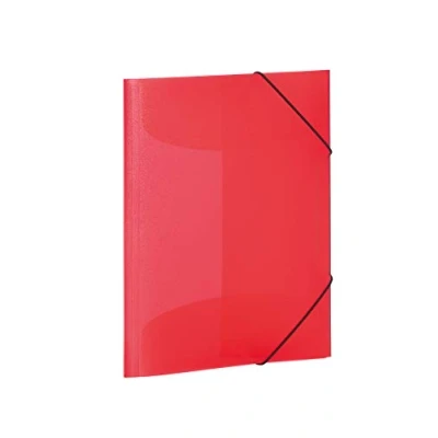 Abbildung von HERMA 19504 Sammelmappe A4 Transluzent Rot, Kinder Eckspanner Mappe aus Kunststoff mit Innenklappen &amp; Gummizug, stabile Einschlagmappe Plastik für Jungen Mädchen