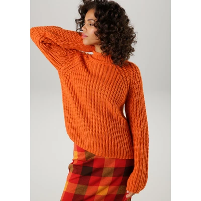 Abbildung von Aniston CASUAL Strickpullover, mit Rollkante am Stehkragen NEUE KOLLEKTION