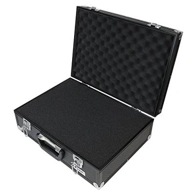 Abbildung von HMF 14501 02 Alu Fotokoffer, Waffenkoffer mit Rasterschaumstoff 46 x 33 15 cm Schwarz
