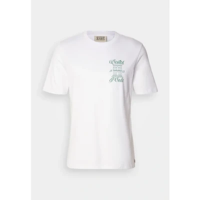 Abbildung von Scotch &amp; Soda LEFT Chest Artwork Tshirt print, Herren, Größe: Small, White