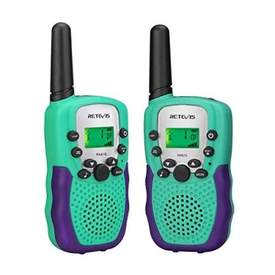 Abbildung von Retevis RA618 Walkie Talkies für Kinder Spielzeug Geschenke 6 12 Jahre Jungen Mädchen 8 Kanäle VOX Taschenlampe Walky Talky Verstecken Camping Wandern Frühlingsausflug (1 Paar, Grün)