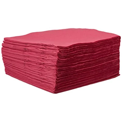 Abbildung von MORIGAMI SER42208093 Serviette 40x40, 2 lagig, 1/4 Falz, 100 Servietten, lagig glatt mit Bordüre, Himbeere