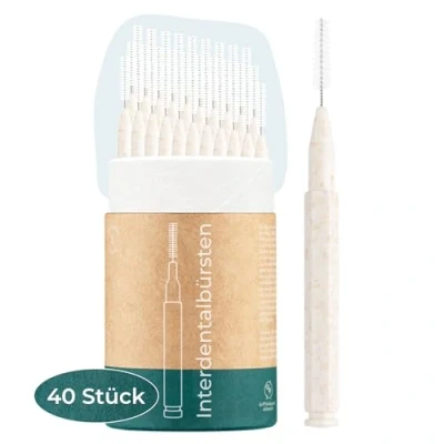 Abbildung von VIGOROUS® 40 Stk. nachhaltige Interdentalbürsten ISO 3, 0,6 mm Zahnzwischenraumbürsten für gründliche Zahnreinigung Zwischenräume Dentalbürsten praktische Zwischenraum Zahnbürsten