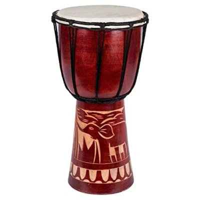 Abbildung von 60cm Djembe Trommel Bongo Holztrommel Drum Darbuka Guter Klang Elefant Afrika