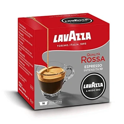 Abbildung von Lavazza A Modo Mio Qualità Rossa, 256 Kaffeekapseln, für einen Espresso mit aromatischen Noten von Schokolade und getrockneten Früchten, Arabica Robusta, Intensität 10/13, mittlere Röstung, 16