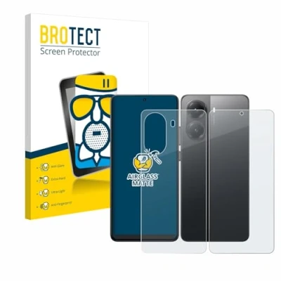 Abbildung von BROTECT Entspiegelungs Schutzglas für Xiaomi Poco X7 Pro (Display+Rückseite) Schutzfolie Panzer Folie Glas Matt [Extrem Kratzfest 9H, Anti Reflex]