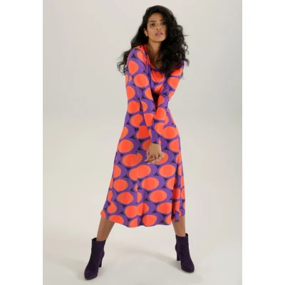 Abbildung von Aniston SELECTED Midikleid, mit farbenfrohem Retro Muster NEUE KOLLEKTION