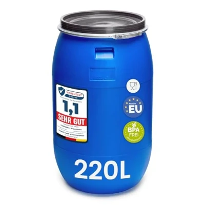 Abbildung von Garronda 10 Liter Weithalsfass aus BPA freiem Futtertonne Fass Universalfass Lebensmittel Regenfass für Garten Regentonne mit Deckel Regenwassertonne Wassertonne GD 0078, Grün