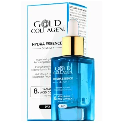 Abbildung von GOLD COLLAGEN Hydra Essence Hyaluronsäure und Vitamin B5 Serum für Gesicht Hals, Anti Falten Filling Gesichtsserum glatte strahlende Haut, feuchtigkeitsspendende Skincare Tag Behandlung,