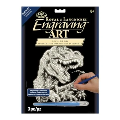 Abbildung von Royal &amp; Langnickel GLO12 Glow in the Dark Engraving Art/Kratzbilder, DIN A4, Tyrannosaurus Rex