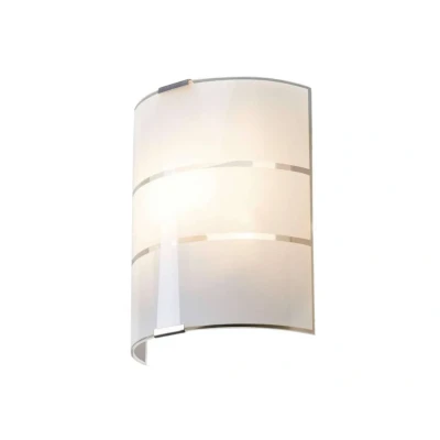 Abbildung von Lindby Wandleuchte Vincenzo, dimmbar, Leuchtmittel nicht inklusive, Modern, Glas, Metall, weiß satiniert, klar, silber, 1 flammig, E14