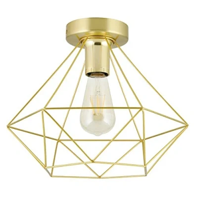 Abbildung von Eglo 43678 Deckenleuchte TARBES E27 1X40W Stahl messing gebürstet H:27,5cm Ø32,5cm dimmbar