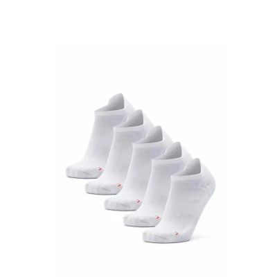 Abbildung von DANISH ENDURANCE Kurze Laufsocken, 5 Paar Sportsocken, Leichte Kompression, Atmungsaktiv &amp; Polsterung, für Damen Herren Weiß 39 42
