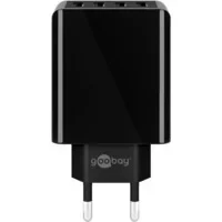 Abbildung von goobay 44953 4 fach USB Ladegerät 30W / Netzteil mit Eingängen kann Handy, wie Iphone, Samsung, Tablets laden Ladestecker Adapter für A Ladekabel schwarz
