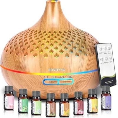 Abbildung von ZOVHYYA Aroma Diffuser Diffusoren Aromatherapie 14 LEDs mit Fernbedienung 3 Timer und automatische Abschaltung für Wohnzimmer, Schlafzimmer, Yoga, als