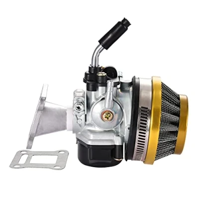 Abbildung von GOOFIT 2 Takt ATV Vergaser mit Luftfilter Ersatz für Mini Pocketbike 47cc 49cc Buggy Go Kart Gold